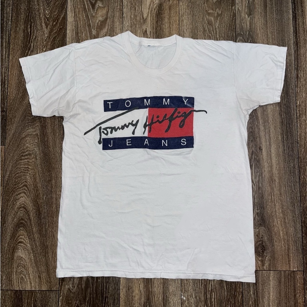 Vintage 90s Tommy Hilfiger Jeans Graphic T-Shirt Rare Style